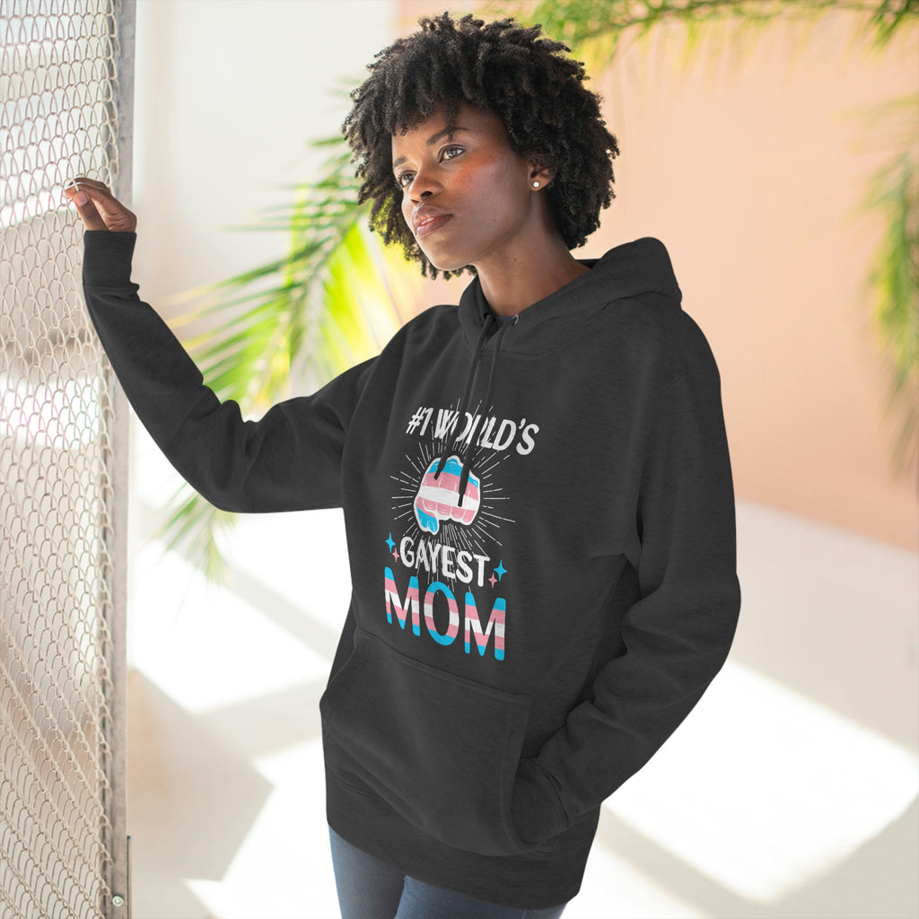 Transgender Flag Mother's Day Unisex Premium Pullover Hoodie - #1 World's Gayest Mom Printify