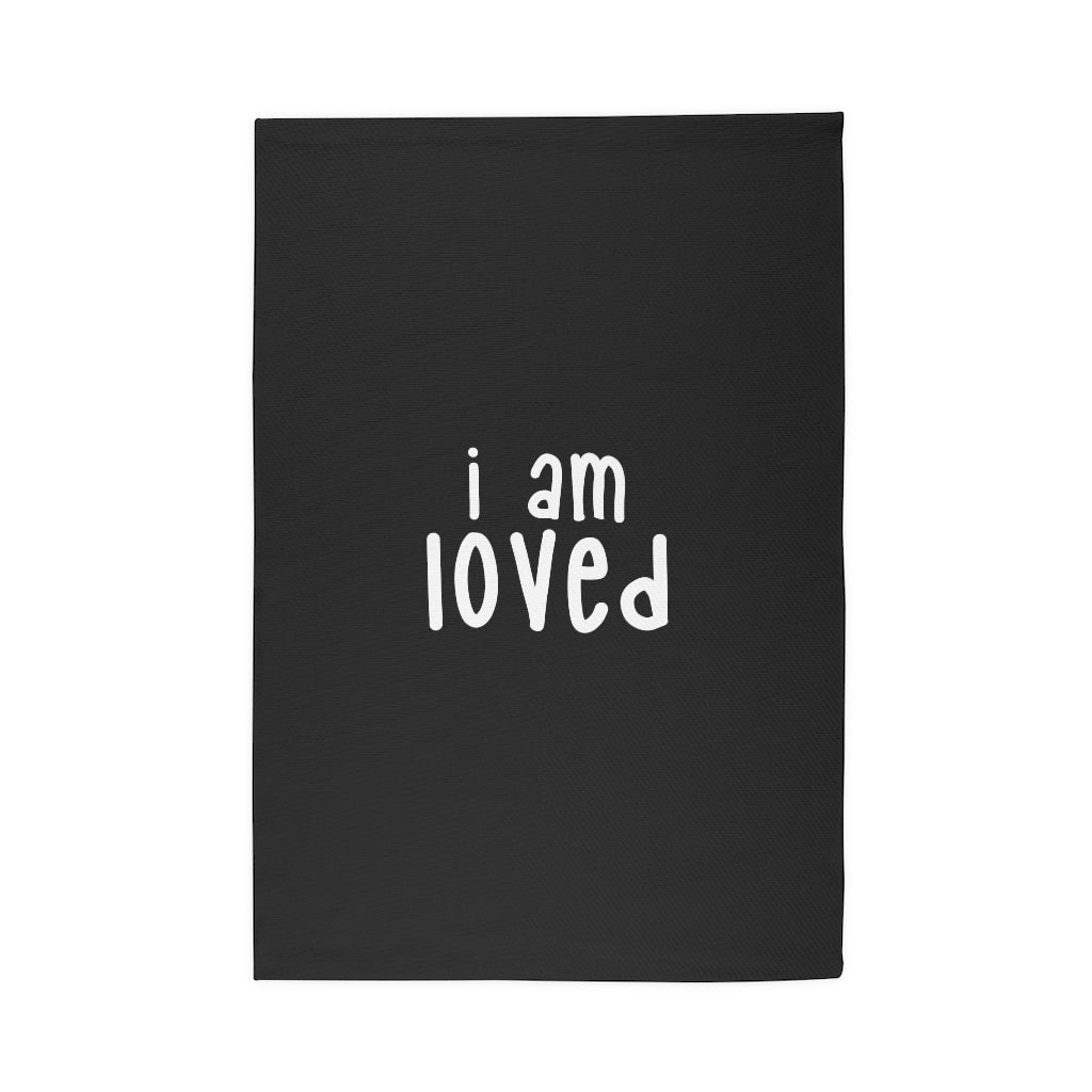 Affirmation Feminist pro choice Dobby Rug - I am loved white Printify