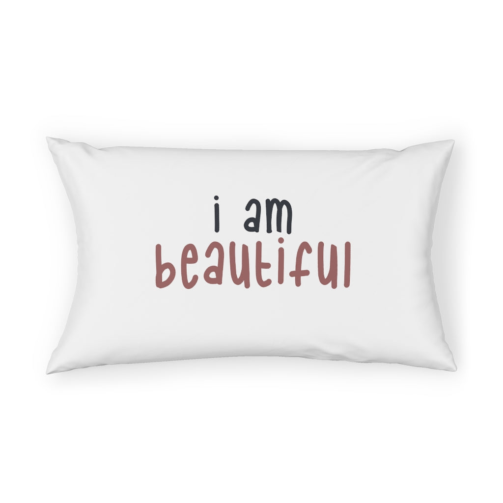 Affirmation Feminist Pro Choice Pillow Shams - I Am Beautiful (pink) Printify