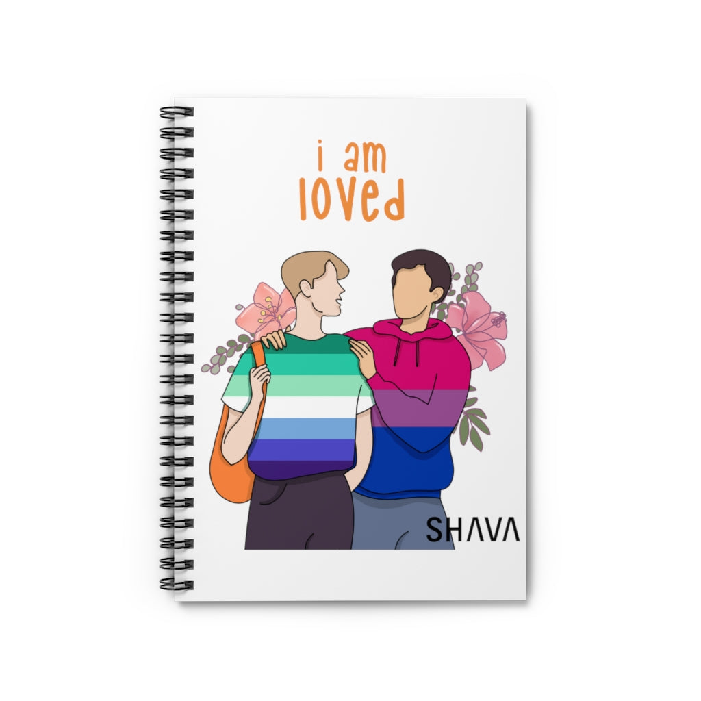 Affirmation Feminist Pro Choice Ruled Line Spiral Notebook - I Am Loved (Gay and Bisexual) Printify