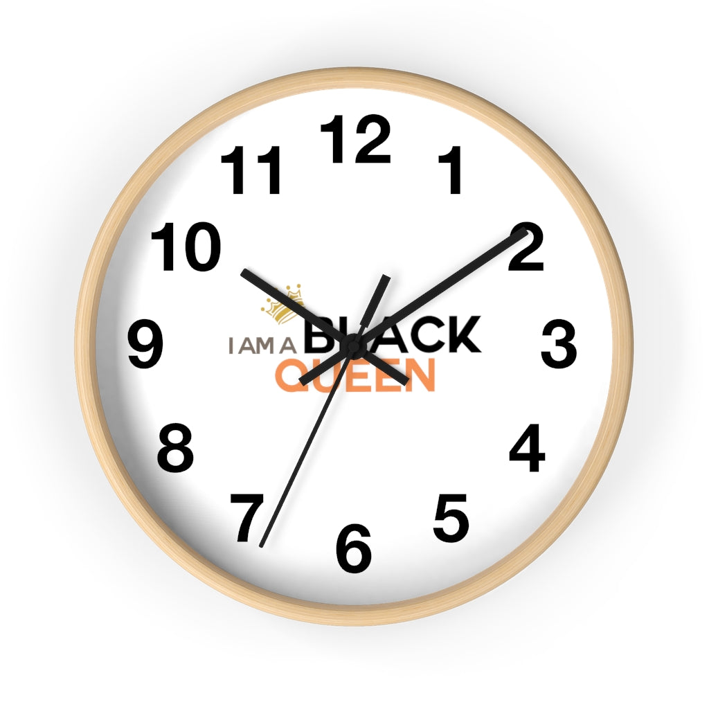 Affirmation Feminist pro choice Wall clock -  I am a black queen centered Printify