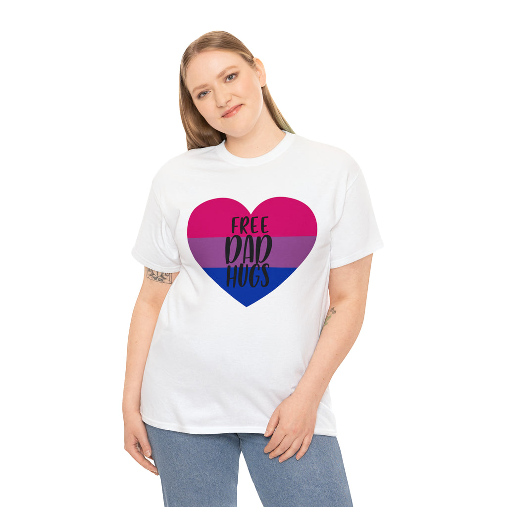 SHAVA CO Bisexual Flag, Unisex Heavy Cotton Tee - Free Dad Hugs Printify