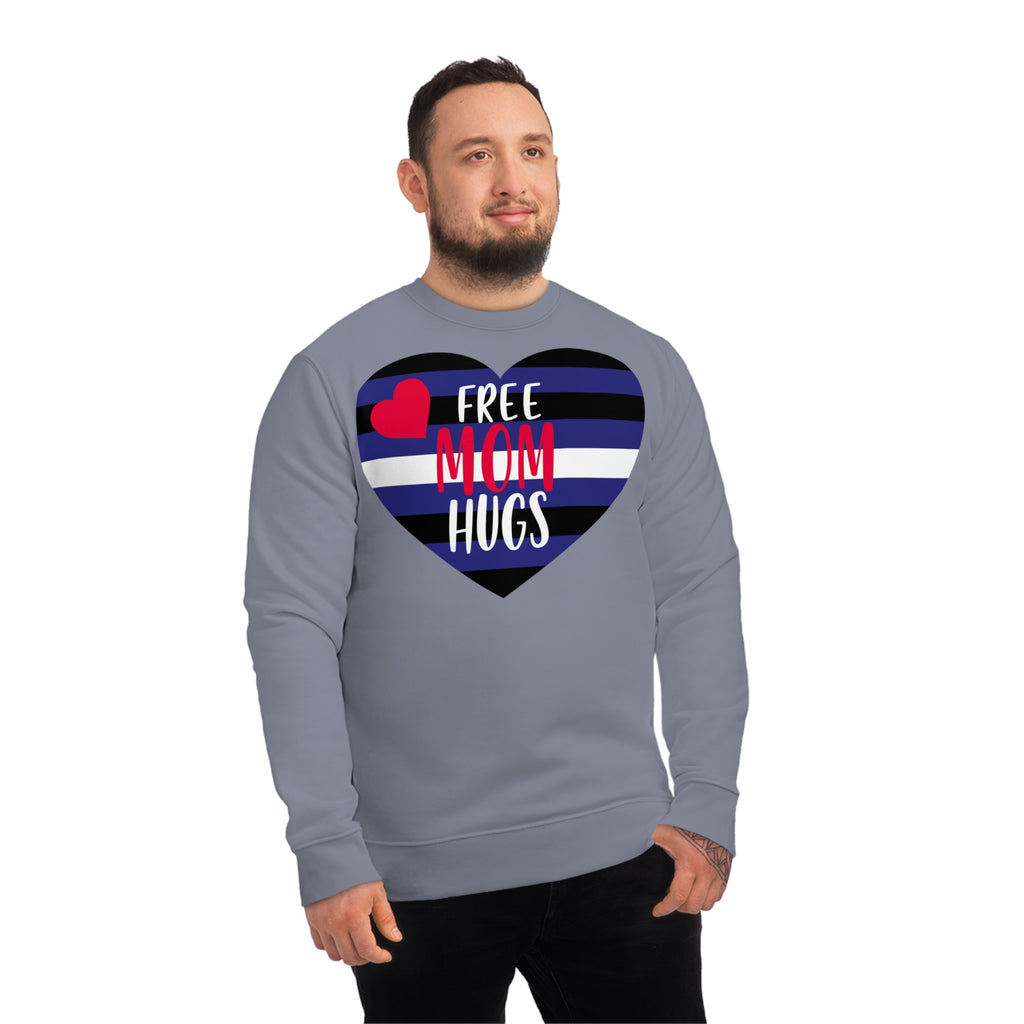 Leather Pride Flag Sweatshirt Unisex Size - Free Mom Hugs Printify