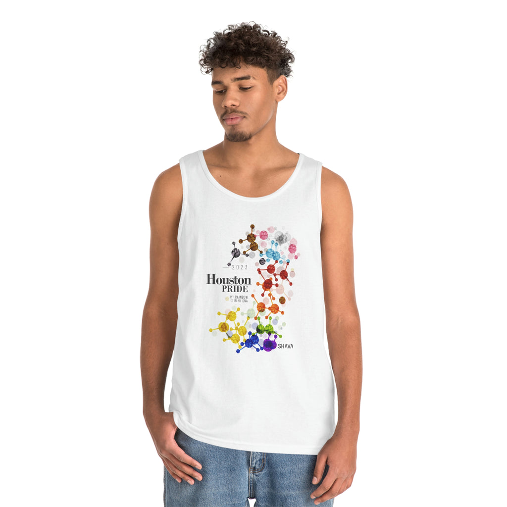 Progress Flag Houston Pride Heavy Cotton Tank Top Unisex Size - My Rainbow Is In My DNA SHAVA