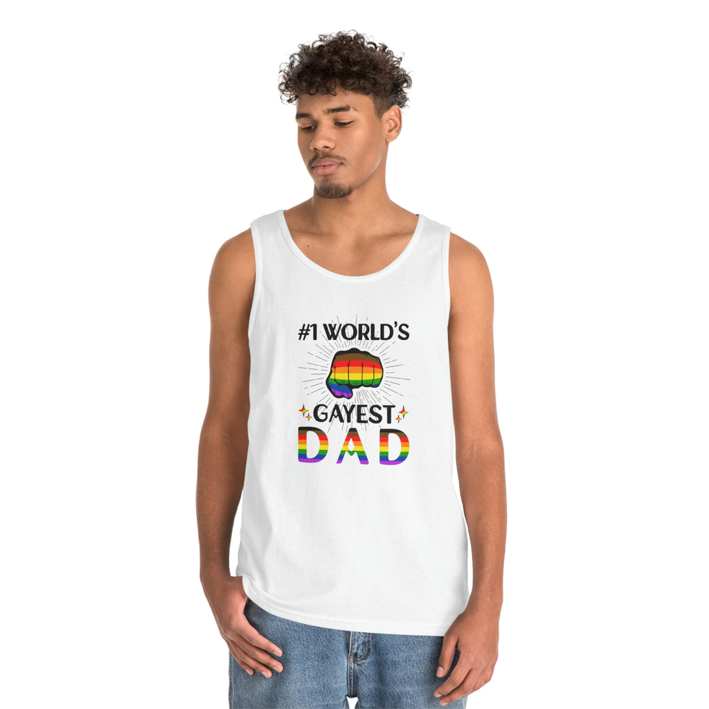 Philadelphia Pride Flag Heavy Cotton Tank Top Unisex Size - #1 World's Gayest Dad Printify