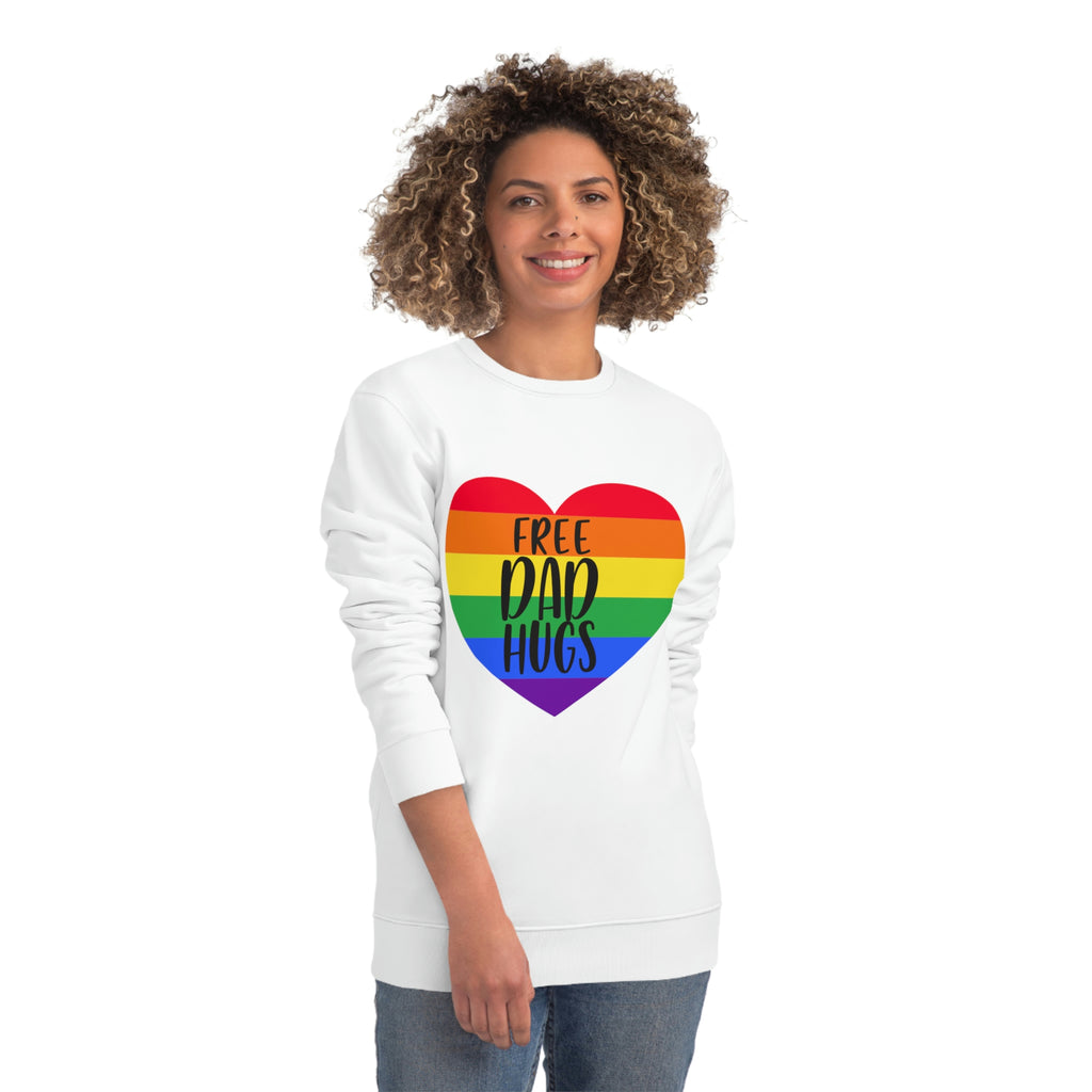 Rainbow Pride Flag Sweatshirt Unisex Size - Free Dad Hugs Printify