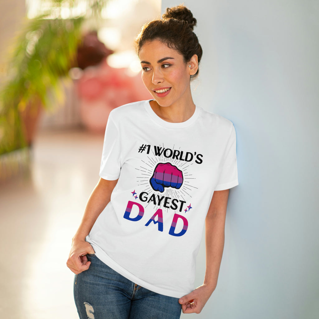 Bisexual Pride Flag T-shirt Unisex Size - #1 Word's Gayest Dad Printify