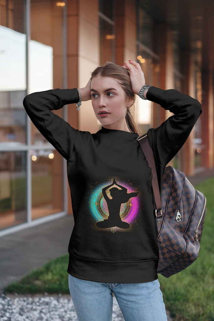 Yoga Spiritual Meditation Unisex Sweatshirt – Alignment 222 Angel Number Printify