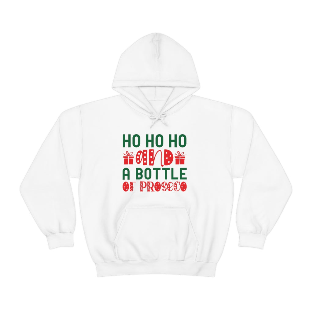 Merry Christmas Hoodie Unisex Custom Hoodie , Hooded Sweatshirt ,Ho Ho Ho and a Bottle of Proseco Printify