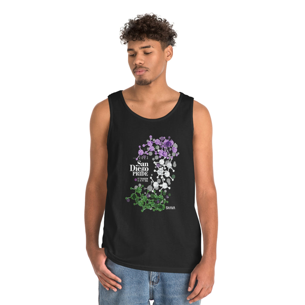 Genderqueer Flag San Diego Pride Heavy Cotton Tank Top Unisex Size - My Rainbow Is In My DNA Printify