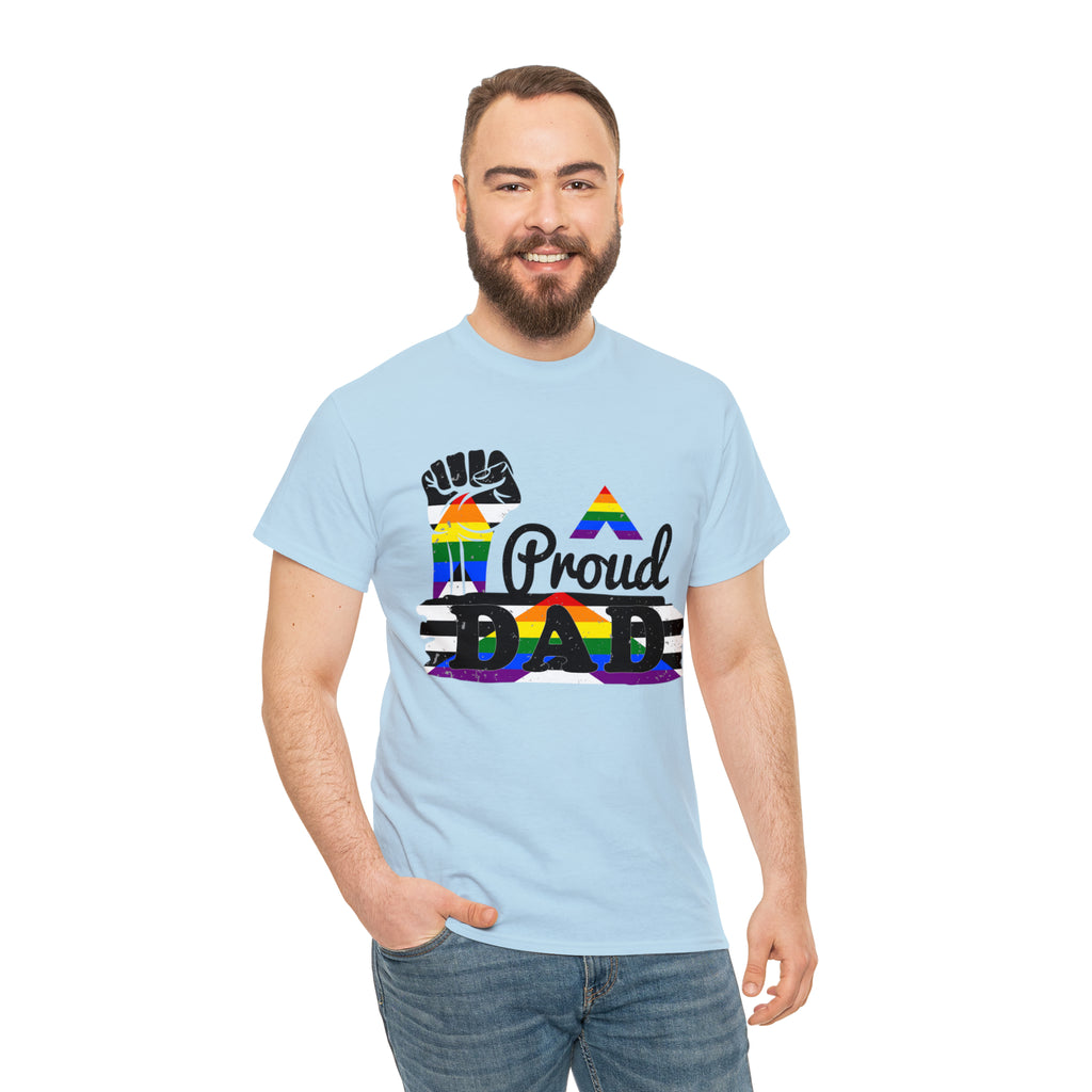 SHAVA CO Straight Ally Flag, Unisex Heavy Cotton Tee - Proud Dad Printify