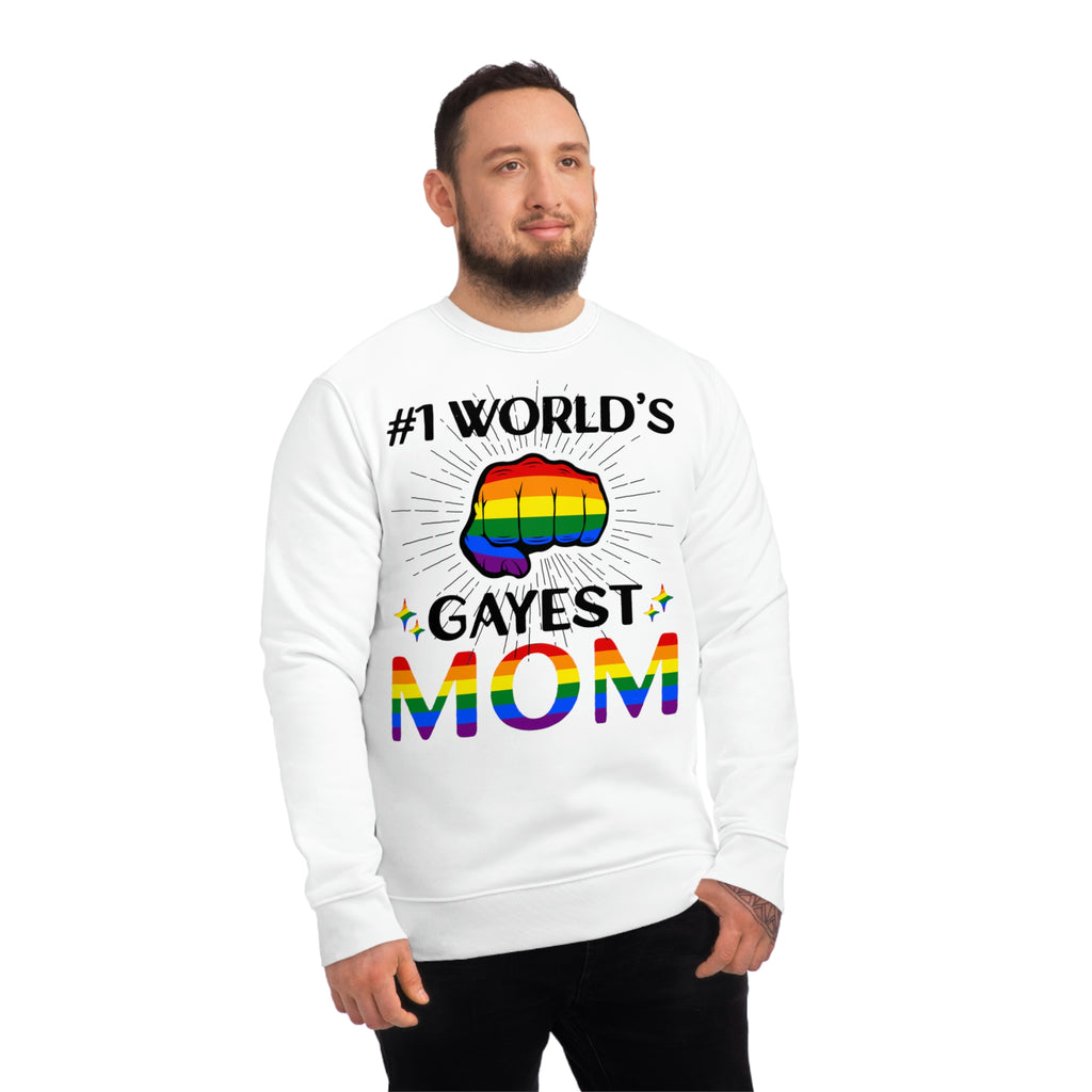 Rainbow Pride Flag Sweatshirt Unisex Size - #1 World's Gayest Mom Printify