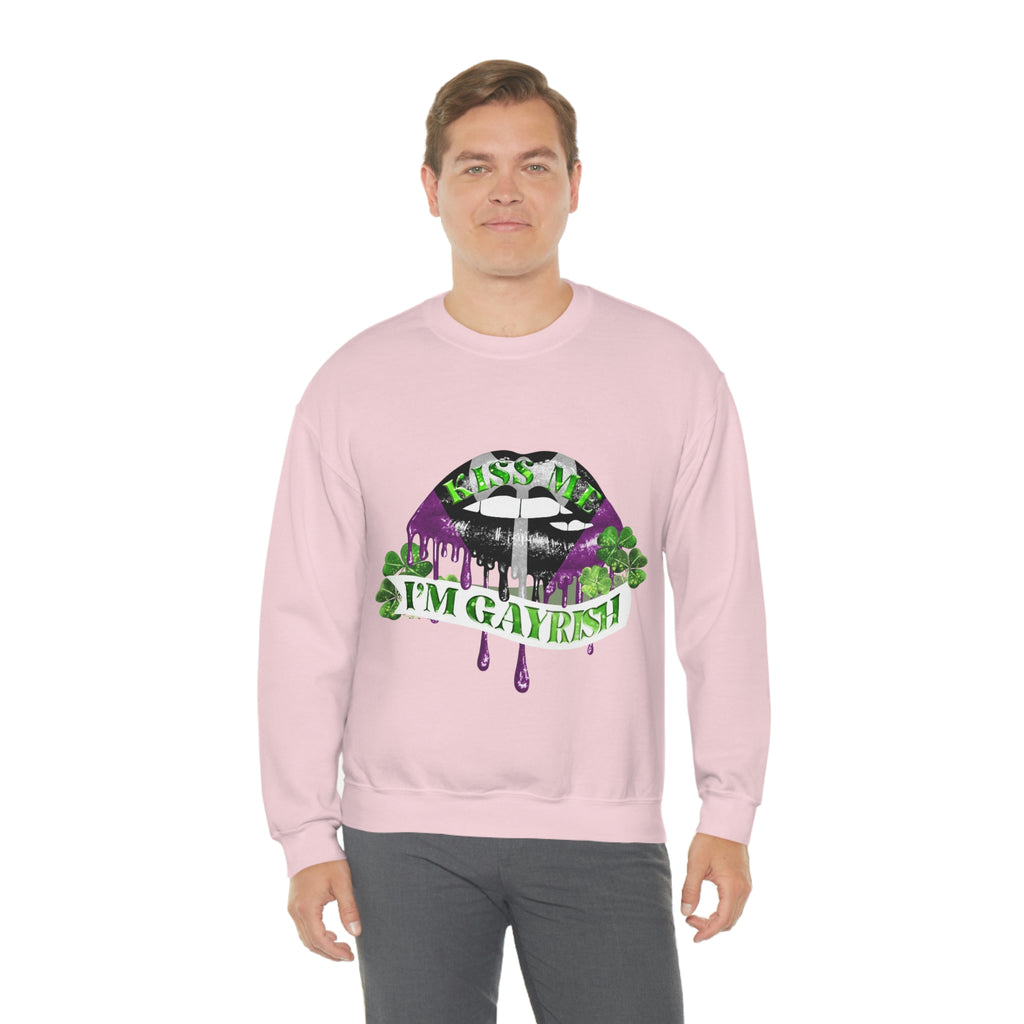Labrys Lesbian Flag Heavy Blend Crewneck Sweatshirt St. Patricks Day Unisex Size - Kiss Me Printify