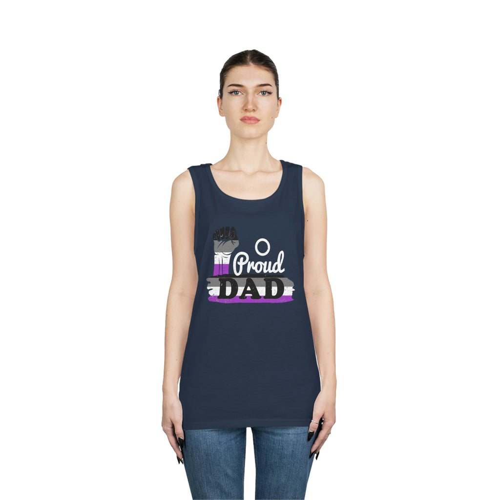 Asexual Pride Flag Heavy Cotton Tank Top Unisex Size - Proud Dad Printify
