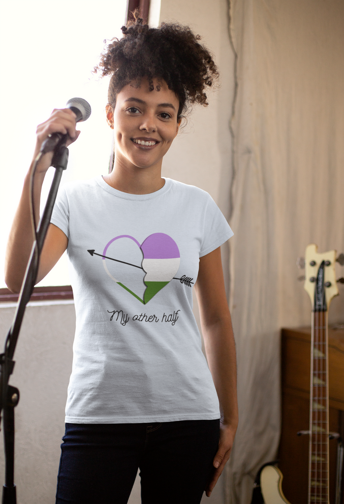 Genderqueer Flag LGBTQ Affirmation T-shirt  Unisex Size - My Other Half Printify