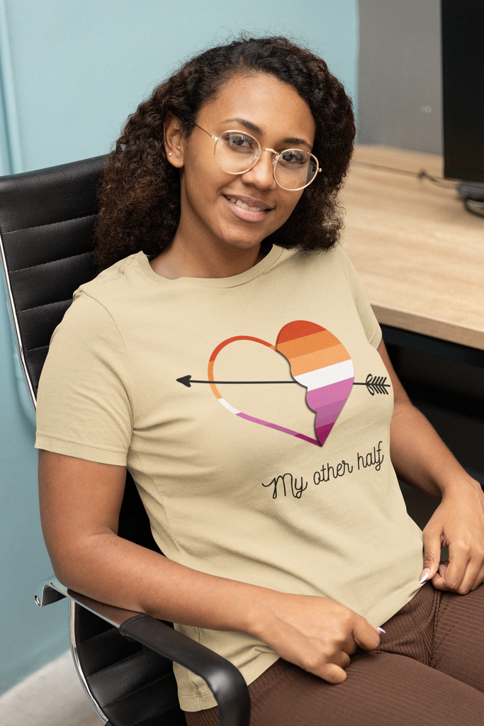 Lesbian Flag LGBTQ Affirmation T-shirt Unisex Size - My Other Half Printify