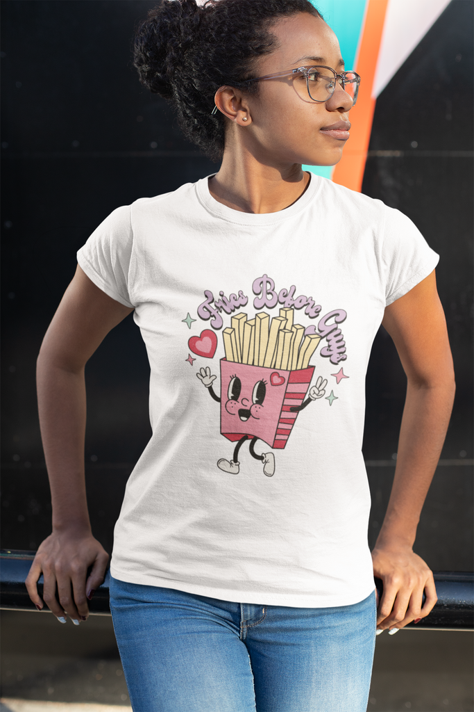 T-shirt Valentines Day Unisex Size - Fries Before Guys Printify
