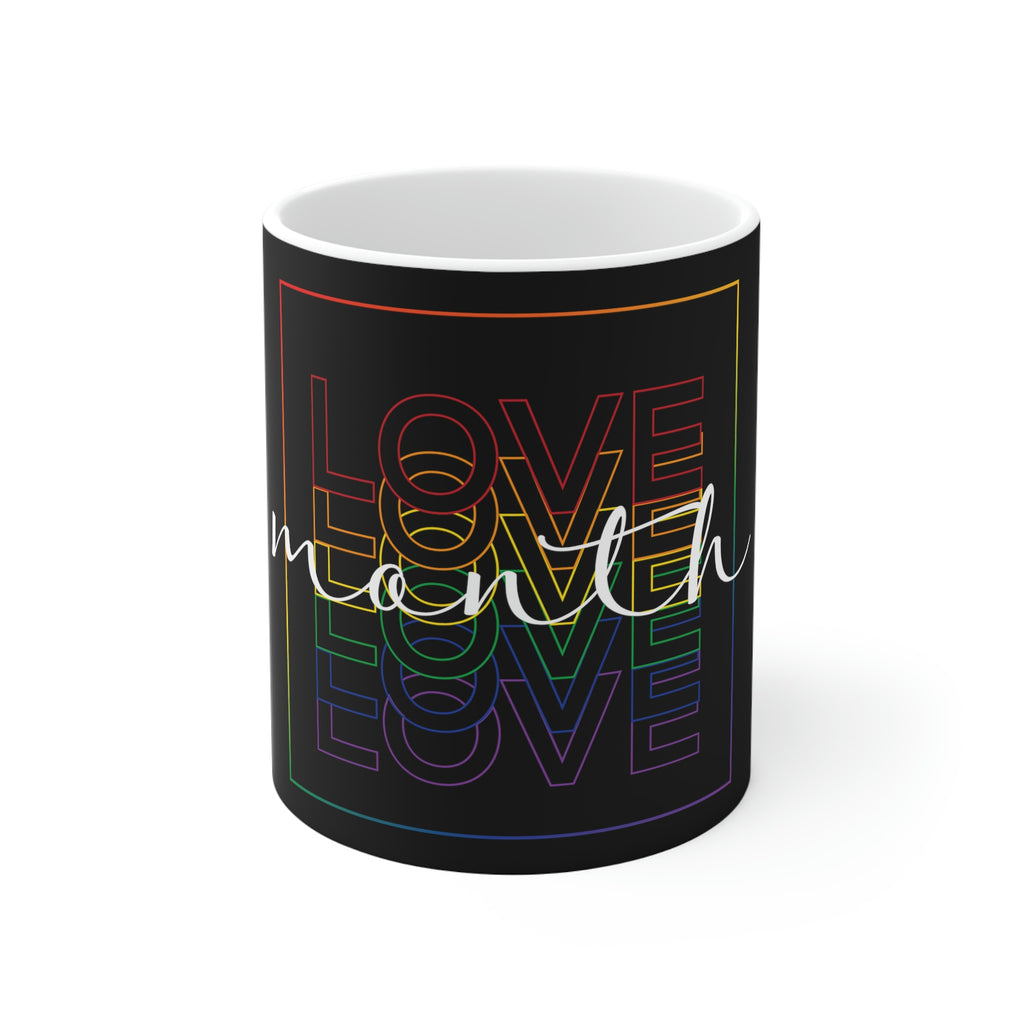 11oz Black Mug - Love Month Printify