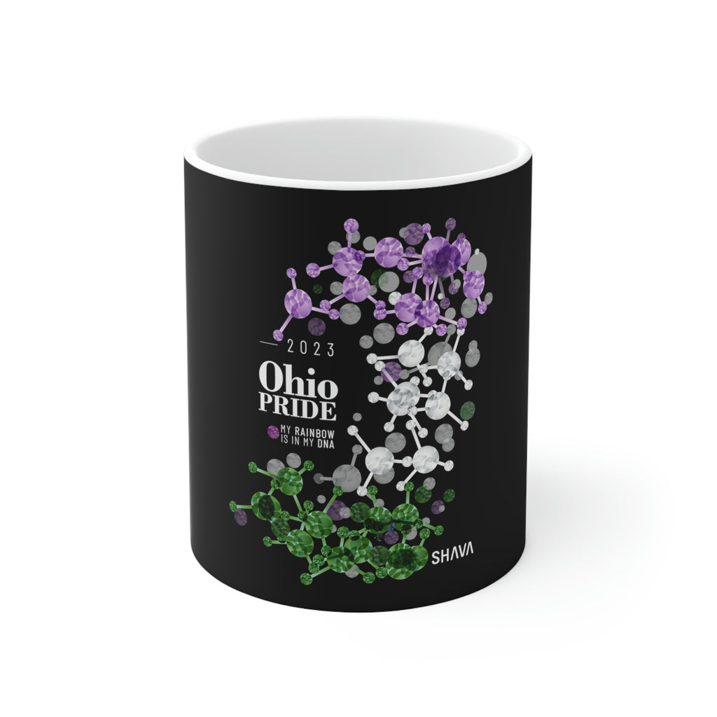 Genderqueer Ceramic Mug Ohio Pride - My Rainbow Is In My DNA SHAVA CO