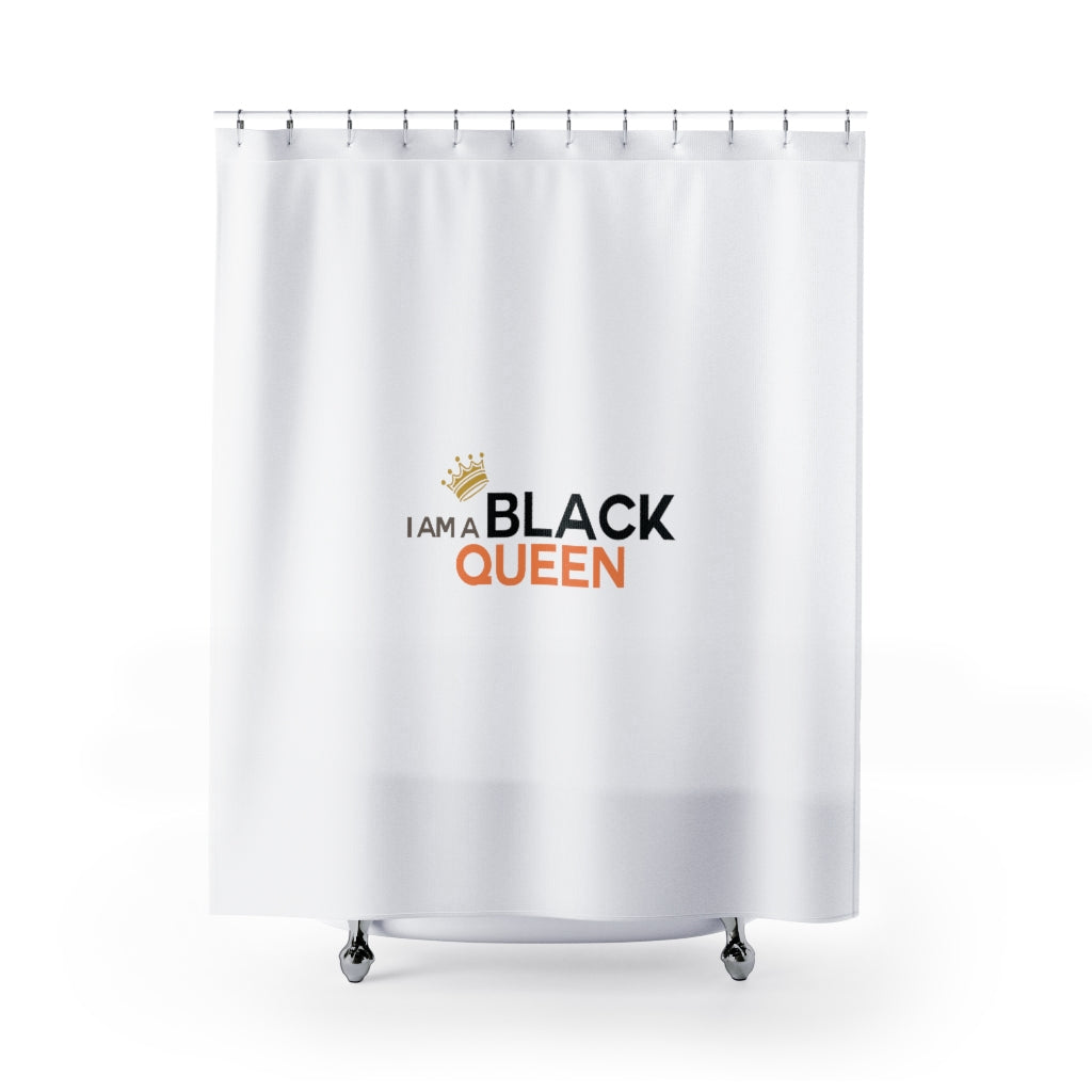 Affirmation Feminist Pro Choice Shower Curtains - I Am A Black Queen Printify