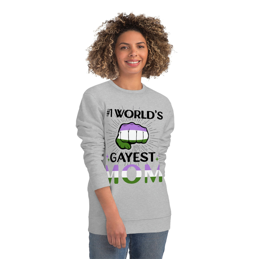 Genderqueer Pride Flag Sweatshirt Unisex Size - #1 World's Gayest Mom Printify