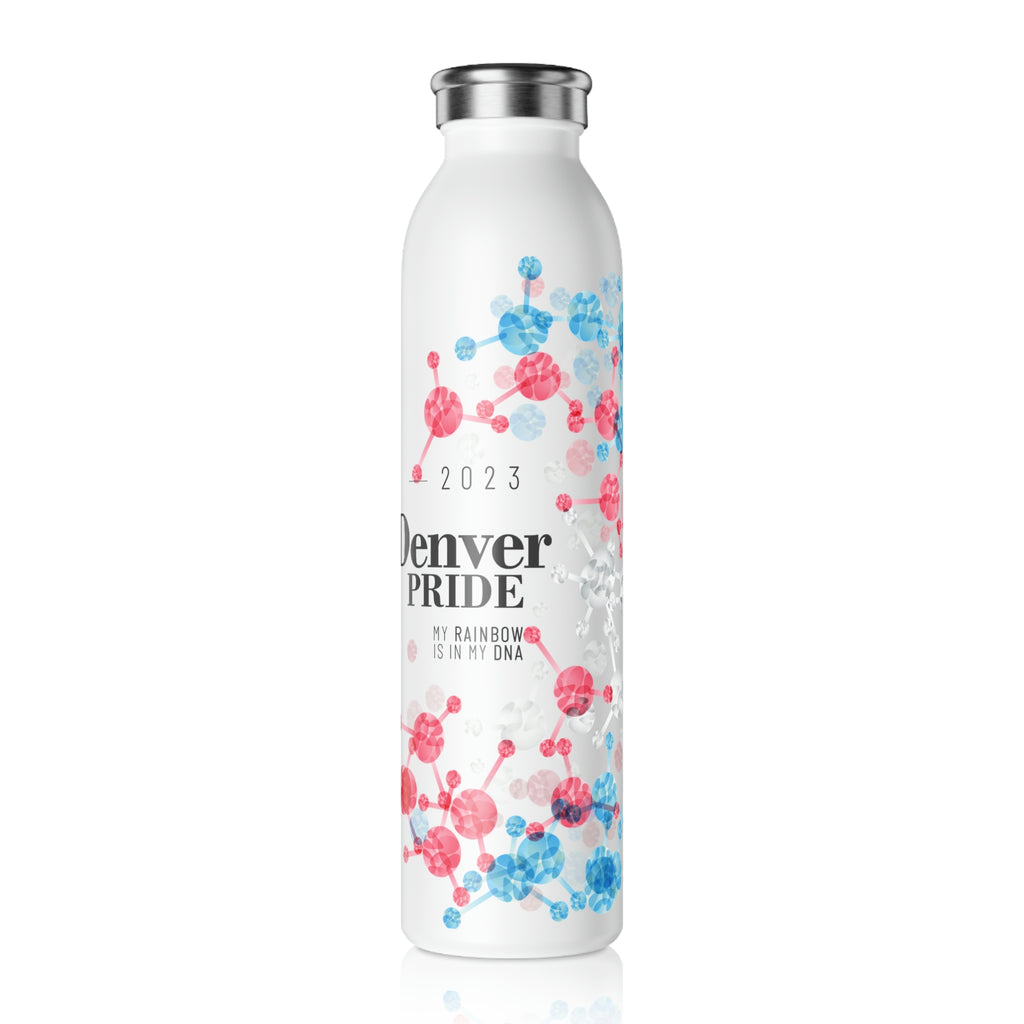 Transgender Flag Slim Water Bottle Denver Pride - My Rainbow is In My DNA SHAVA CO