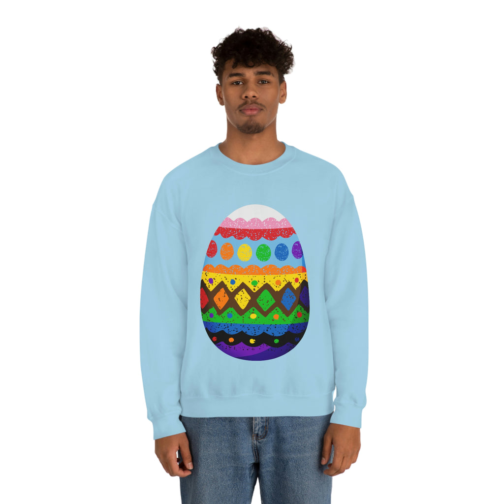 Progress Flag Heavy Blend Crewneck Sweatshirt Easter Festival Unisex Size - Egg SHAVA