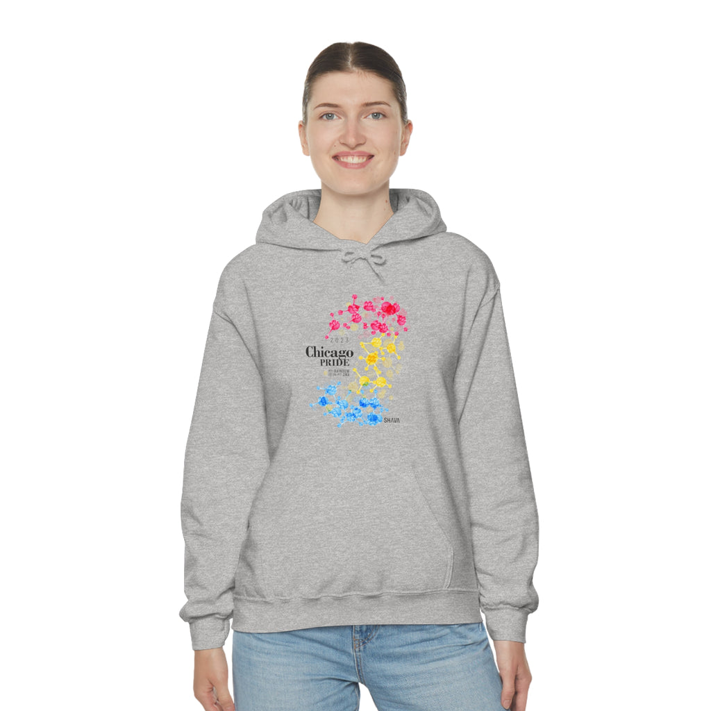 SHAVA CO Pansexual Flag 2023 Pride, Chicago Unisex Heavy Blend™ Hooded Sweatshirt - My Rainbow Is In My DNA SHAVA CO