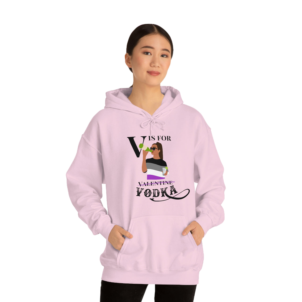 Asexual Flag LGBTQ Affirmation Hoodie Unisex Size - V Is For Vodka Printify