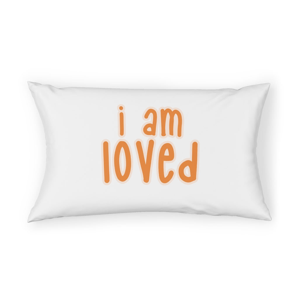 Affirmation Feminist Pro Choice Pillow Shams - I Am Loved (orange with effects) Printify