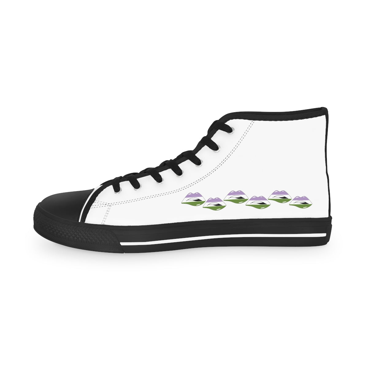 Gender Queer Flag Kisses LGBTQ High Top Sneakers Unisex Size Printify