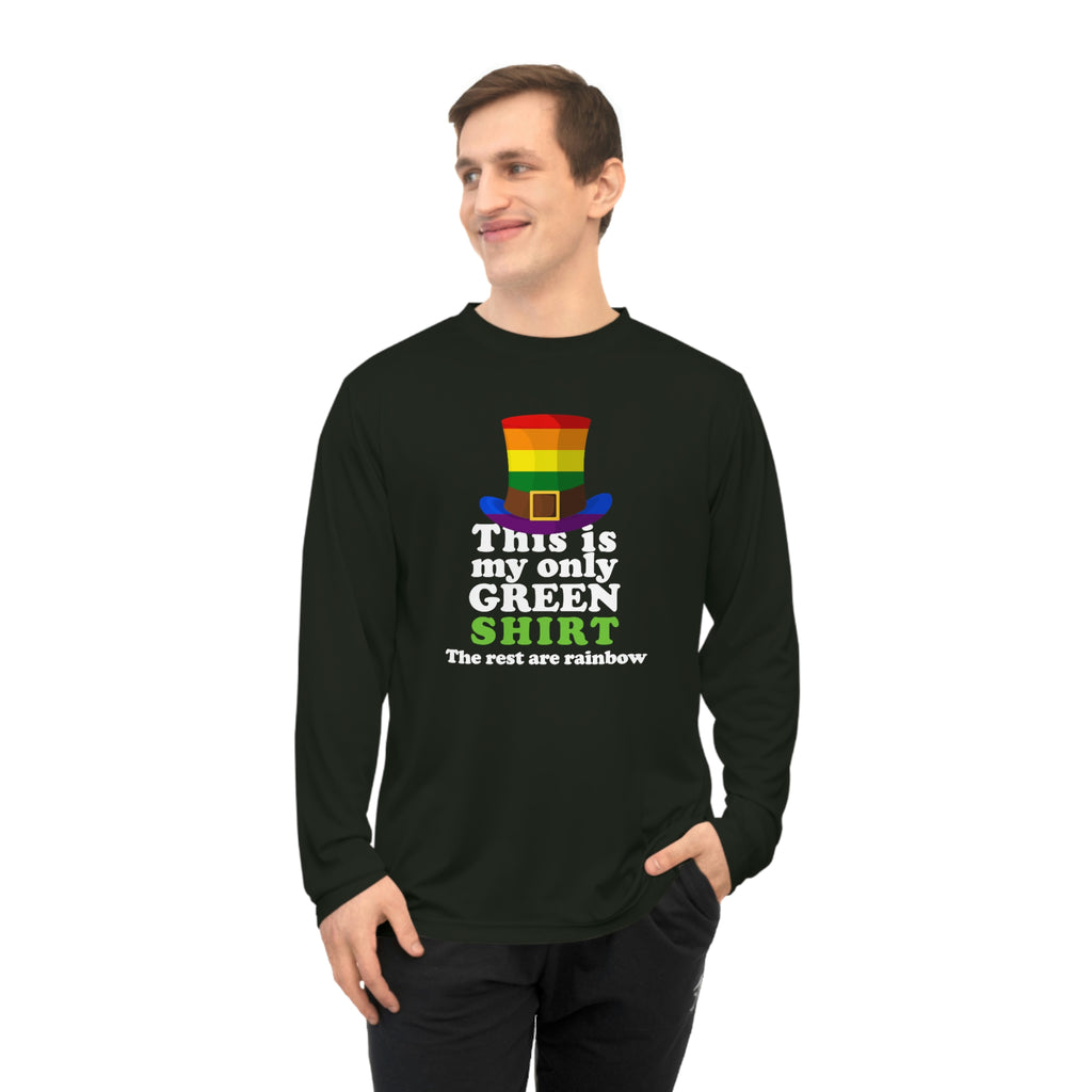 LGBTQ Pride Flag Unisex Performance Long Sleeve Shirt - My Only Green Shirt Printify
