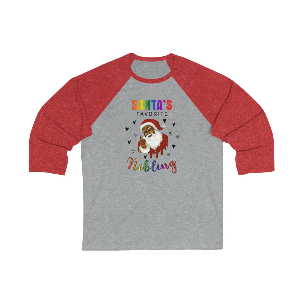 Unisex Christmas LGBTQ Long Sleeves Tee - Santa’s Favorite Nibling Printify