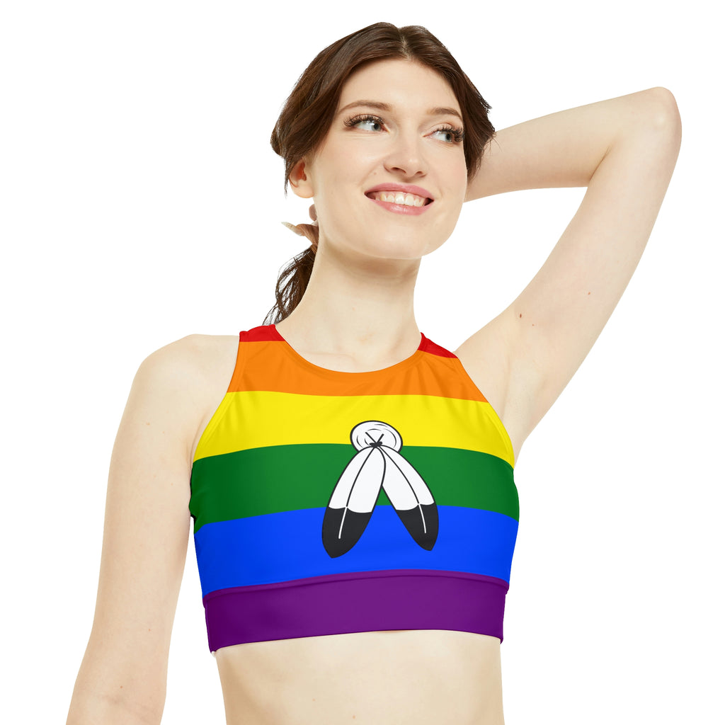 Two Spirit Flag High Neck Crop Bikini Top SHAVA CO