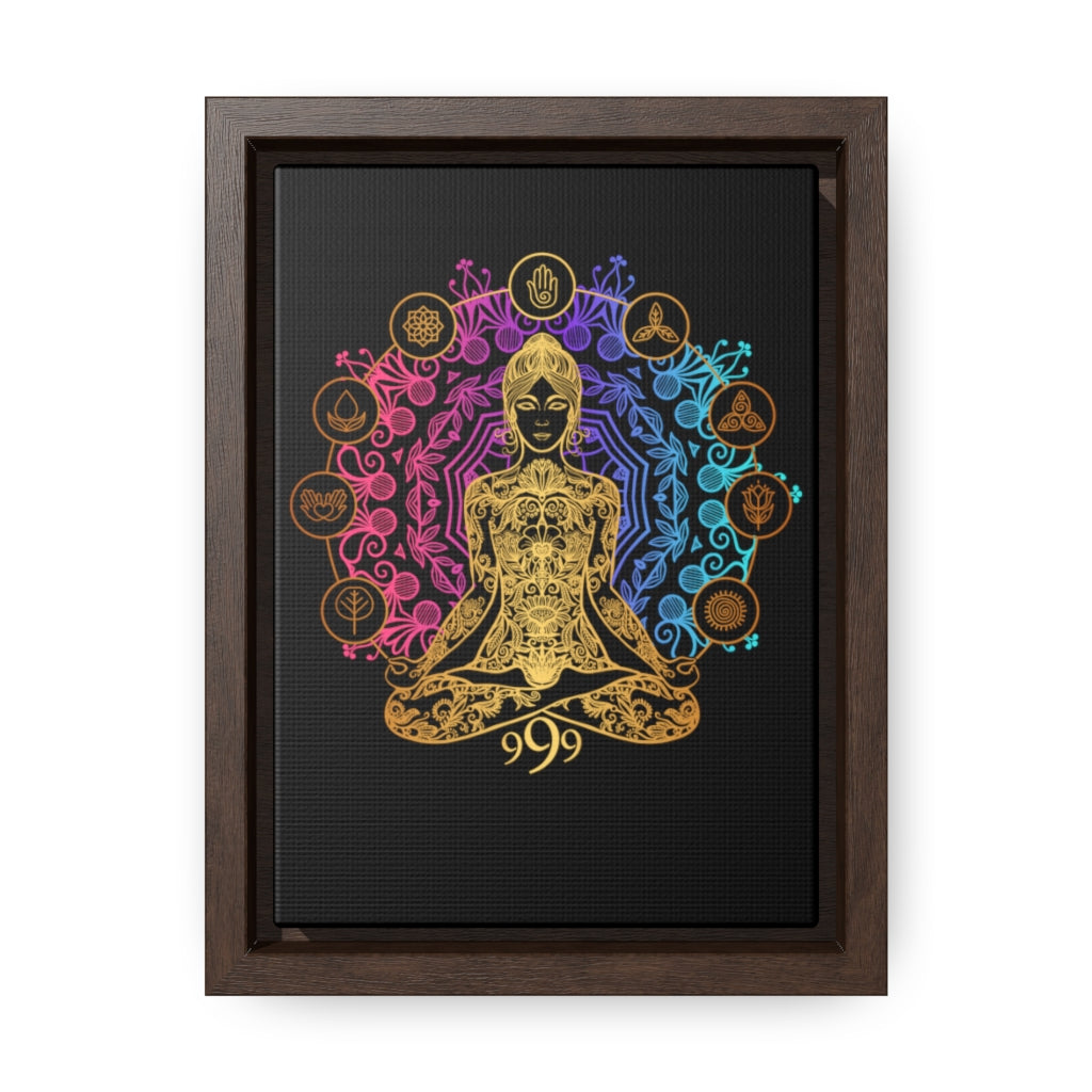 Yoga Spiritual Meditation Canvas Print With Vertical Frame - Release 999 Angel Number Printify