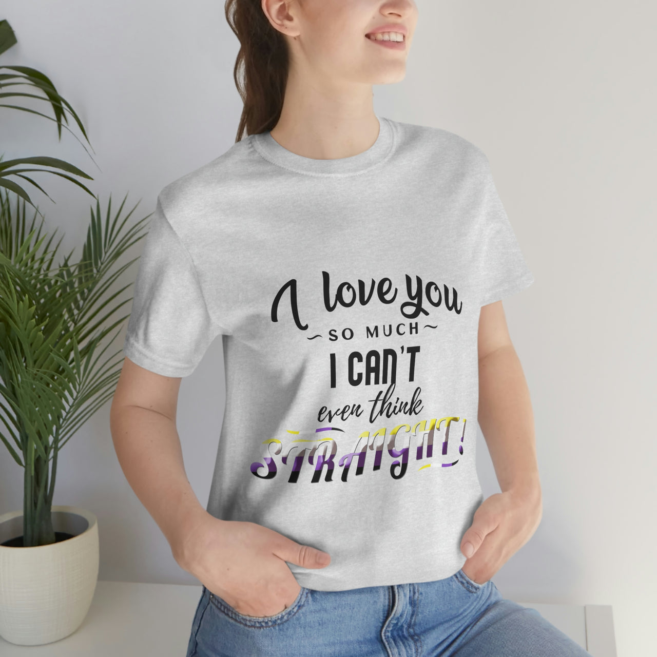 Non Binary Flag LGBTQ Affirmation T-shirt Unisex Size - I Can't Even Think Straight Printify
