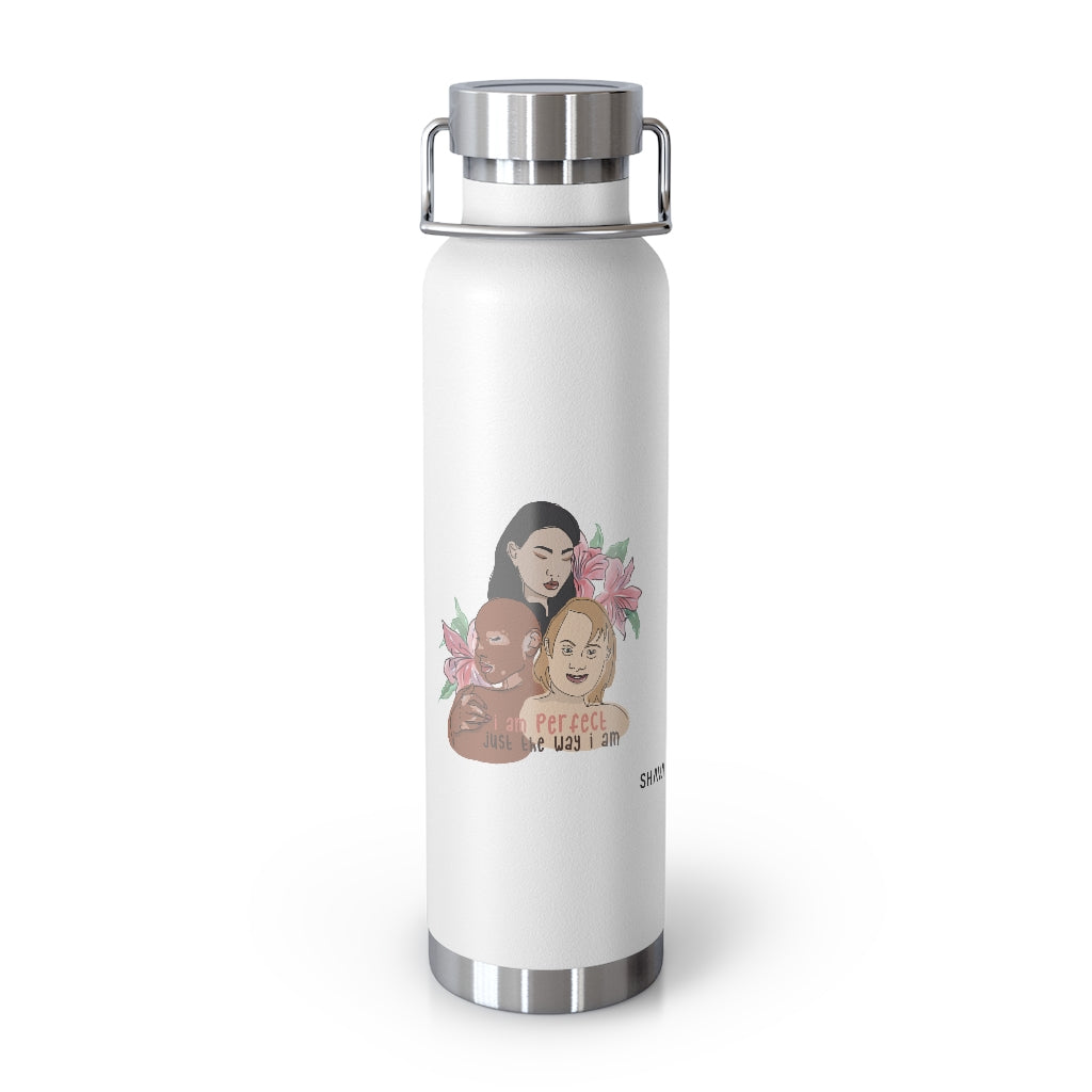 Affirmation Feminist pro choice Copper Vacuum insulated bottle 22oz -  I am Perfect (Down Syndrome) Printify