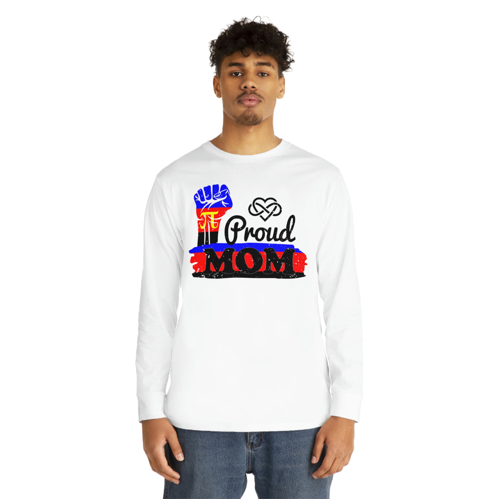 Polyamory Flag Long Sleeve Crewneck Tee - Proud Mom Printify