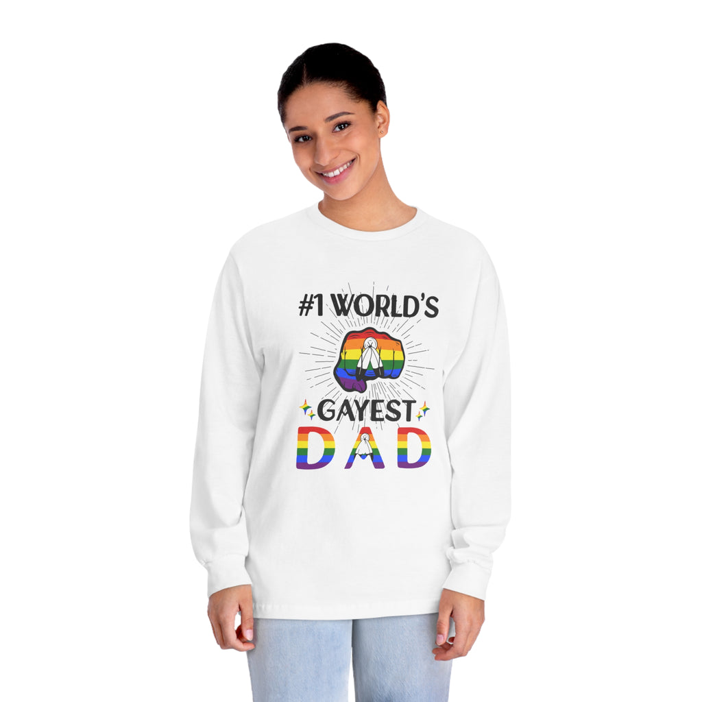 Two Spirit Pride Flag Unisex Classic Long Sleeve Shirt - #1 World's Gayest Dad Printify