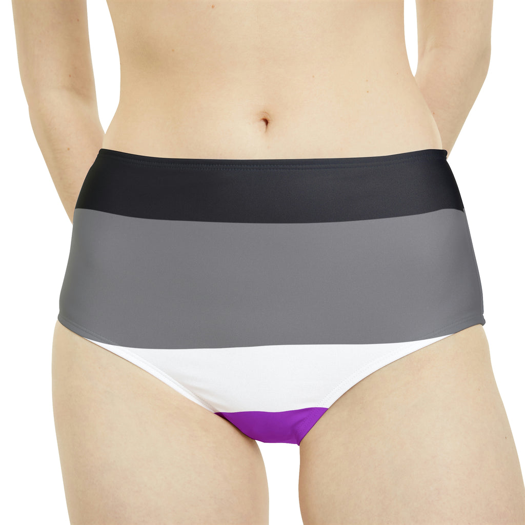 Asexual Pride Flag High-Waist Hipster Bikini Bottom Printify