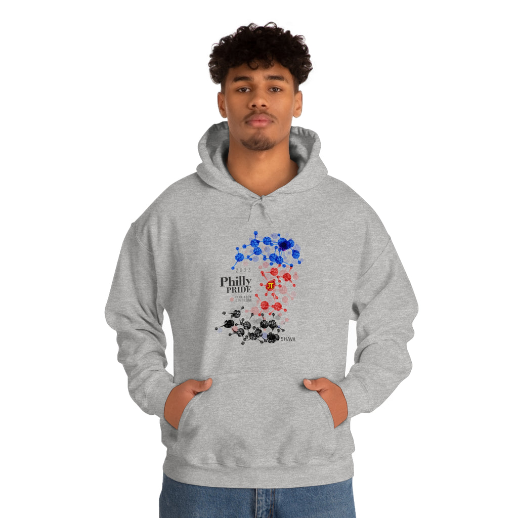 SHAVA CO Polyamory Flag 2023 Pride, Philly Unisex Heavy Blend™ Hooded Sweatshirt - My Rainbow Is In My DNA Printify