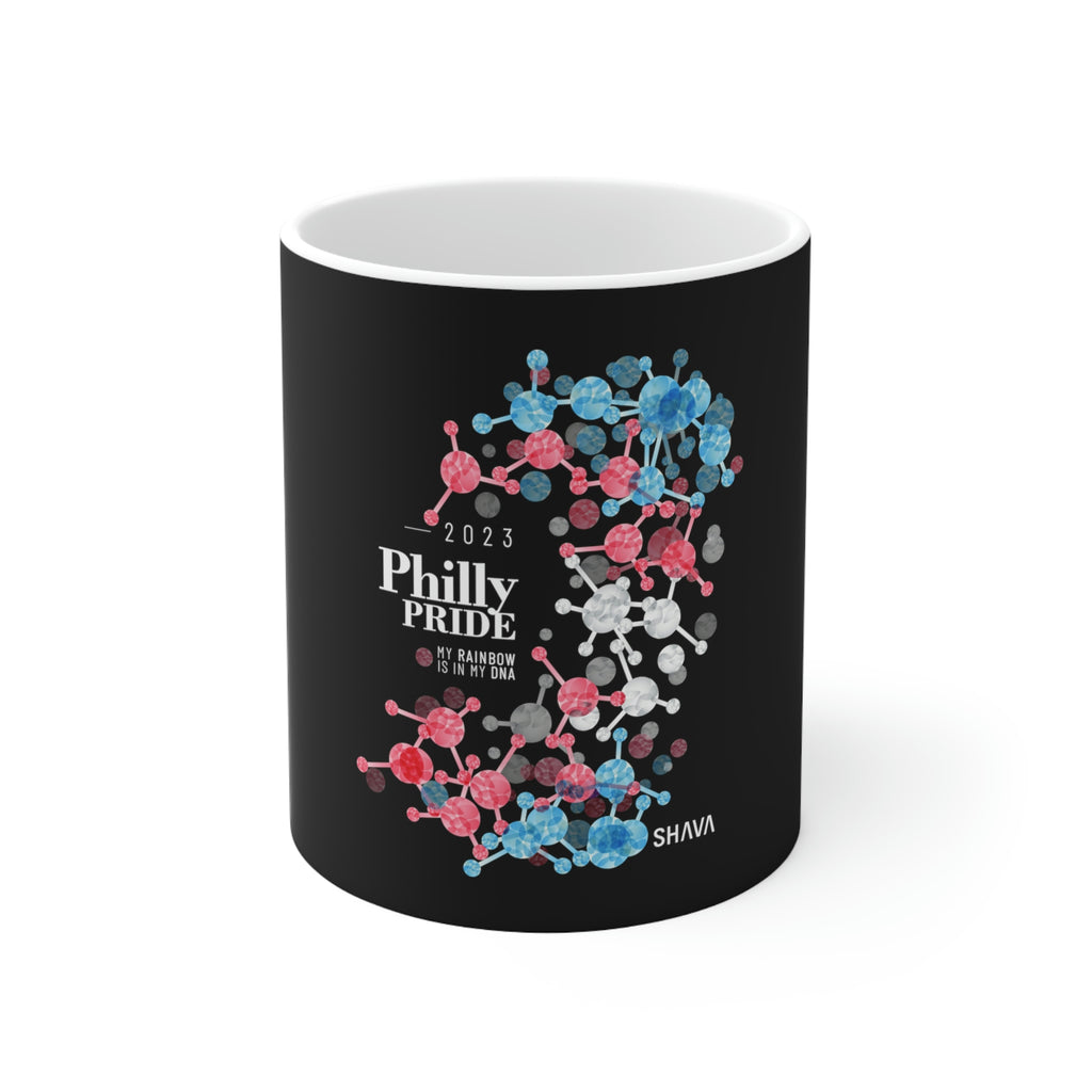 Transgender Philly Pride Ceramic Mug - Rainbow Is In My DNA SHAVA CO