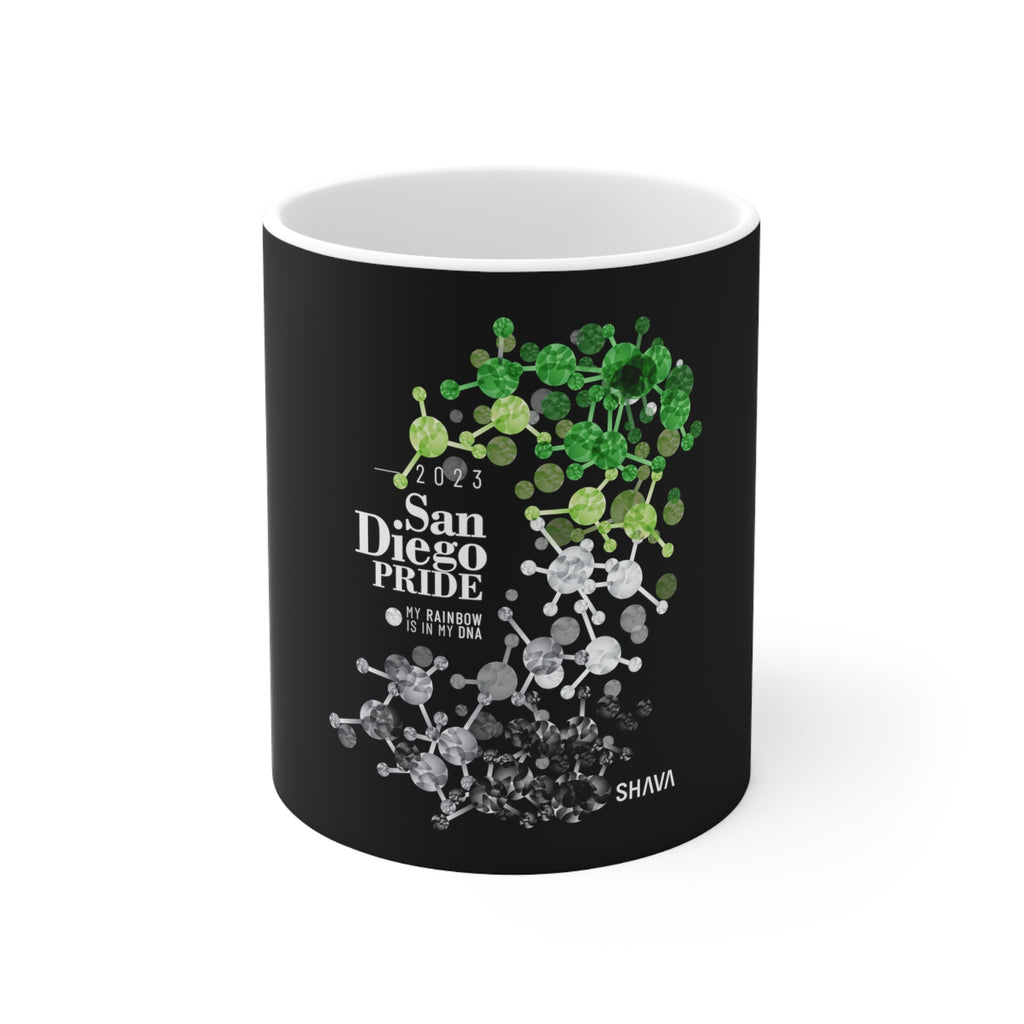 Aromantic Flag Ceramic Mug San Diego Pride - Rainbow Is In My DNA SHAVA CO
