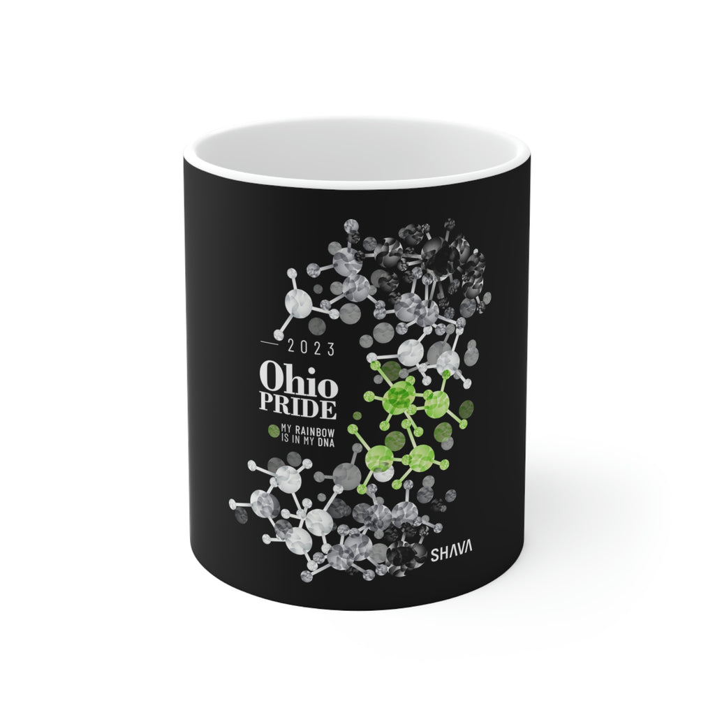 Agender Ceramic Mug Ohio Pride - My Rainbow Is In My DNA SHAVA CO