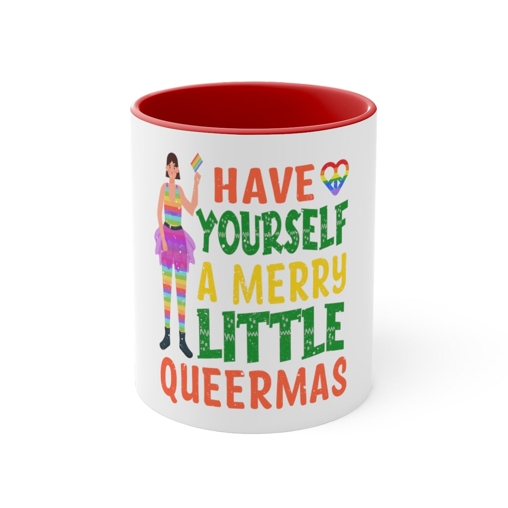 Christmas LGBTQ Two Tone Custom Accent Coffee Mug Printify