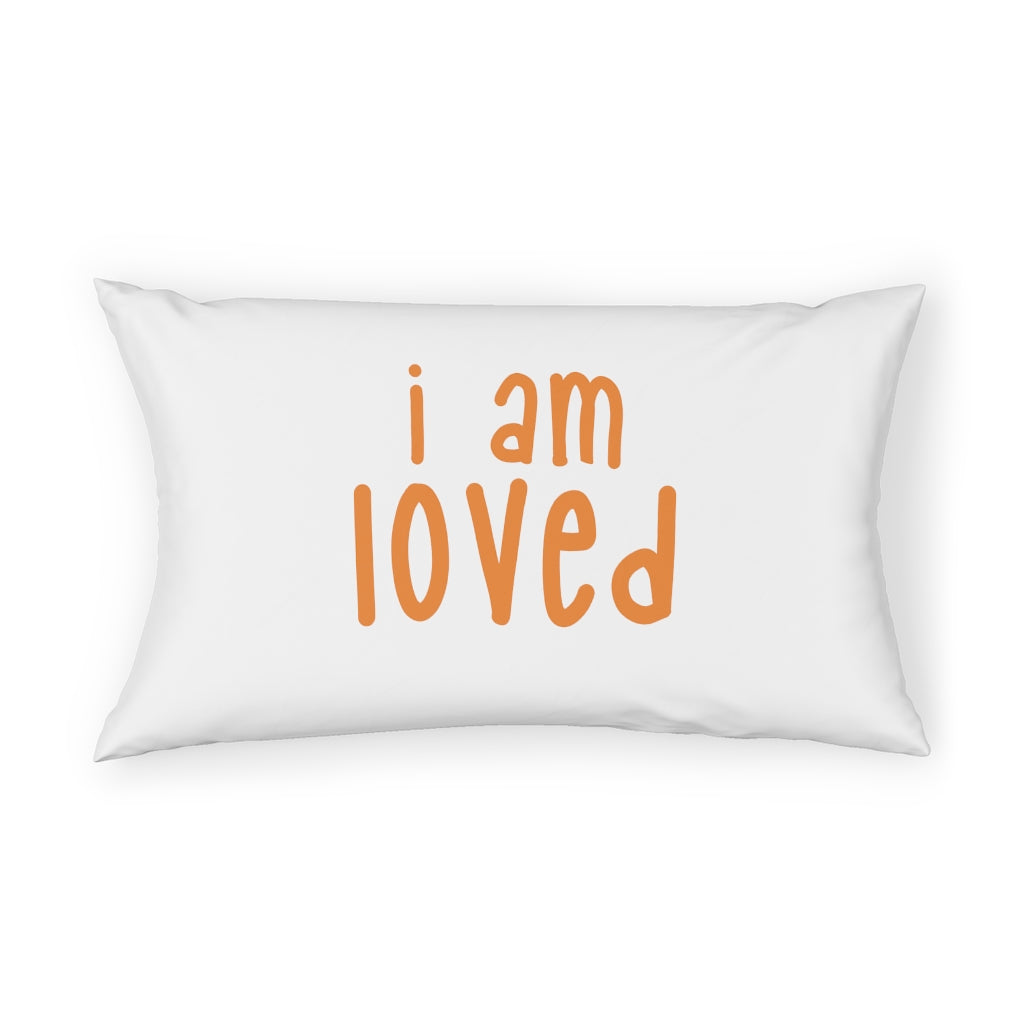 Affirmation Feminist Pro Choice Pillow Shams - I Am Loved (orange) Printify