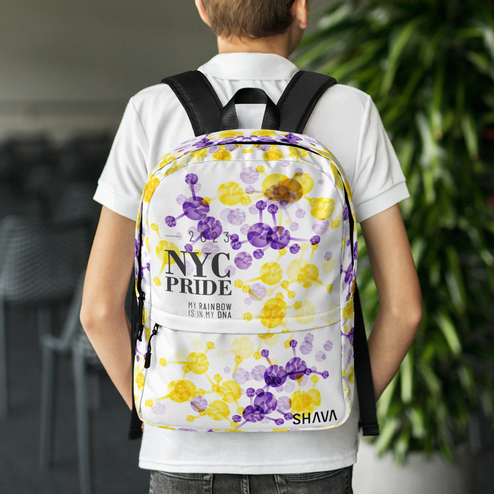 Intersex Flag All-Over Print  Pride Backpack NYC Pride - My Rainbow Is In My DNA SHAVA