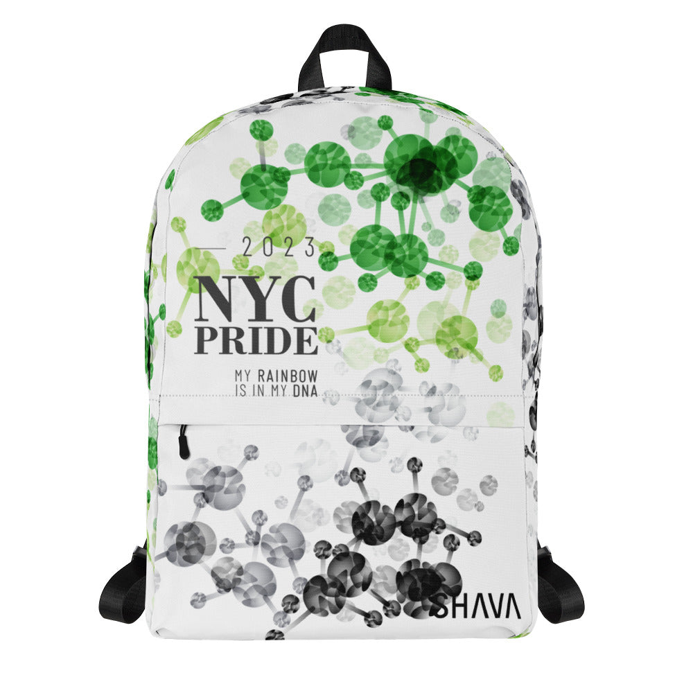 Aromantic Flag All-Over Print  Pride Backpack NYC Pride - My Rainbow Is In My DNA SHAVA