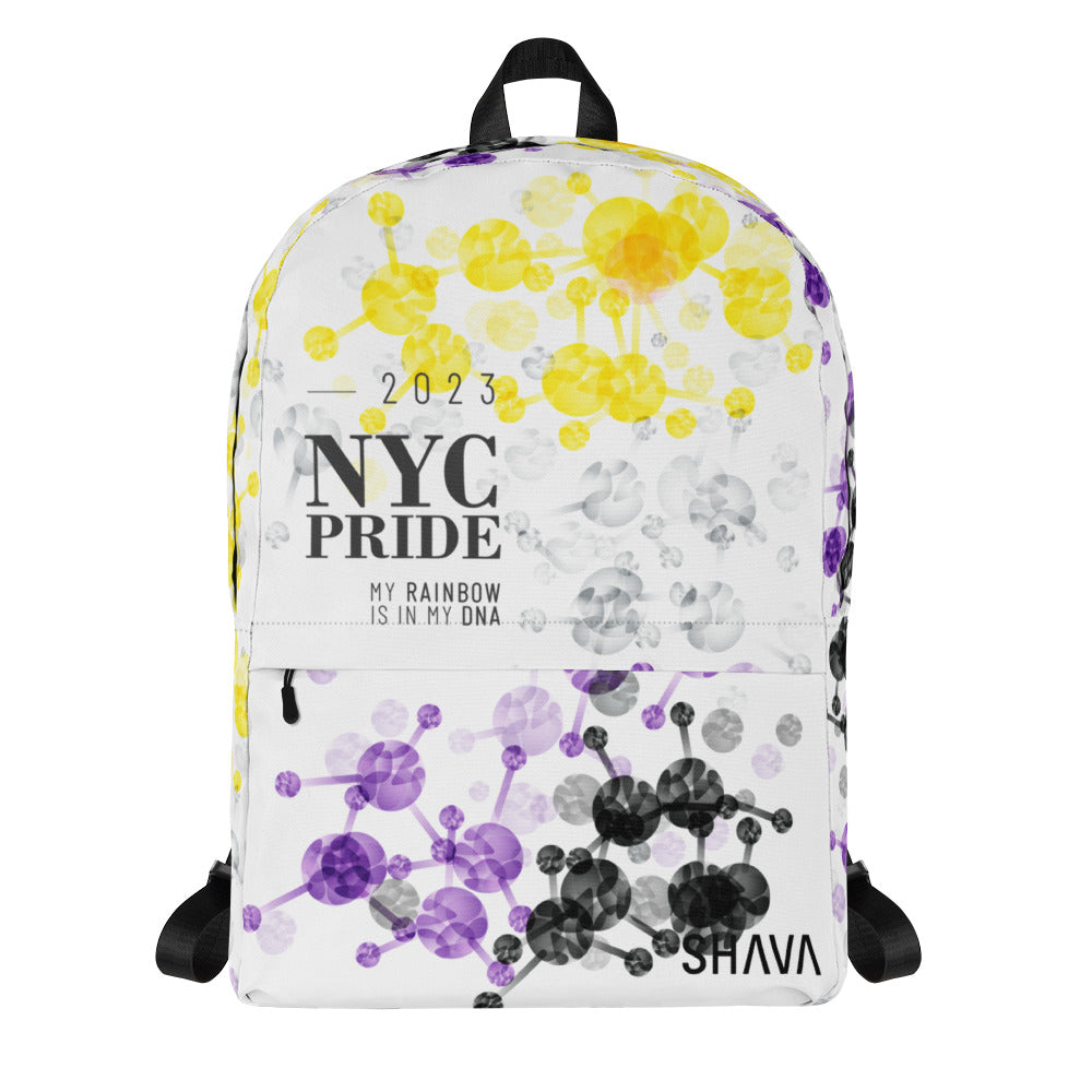 Nonbinary Flag All-Over Print  Pride Backpack NYC Pride - My Rainbow Is In My DNA SHAVA