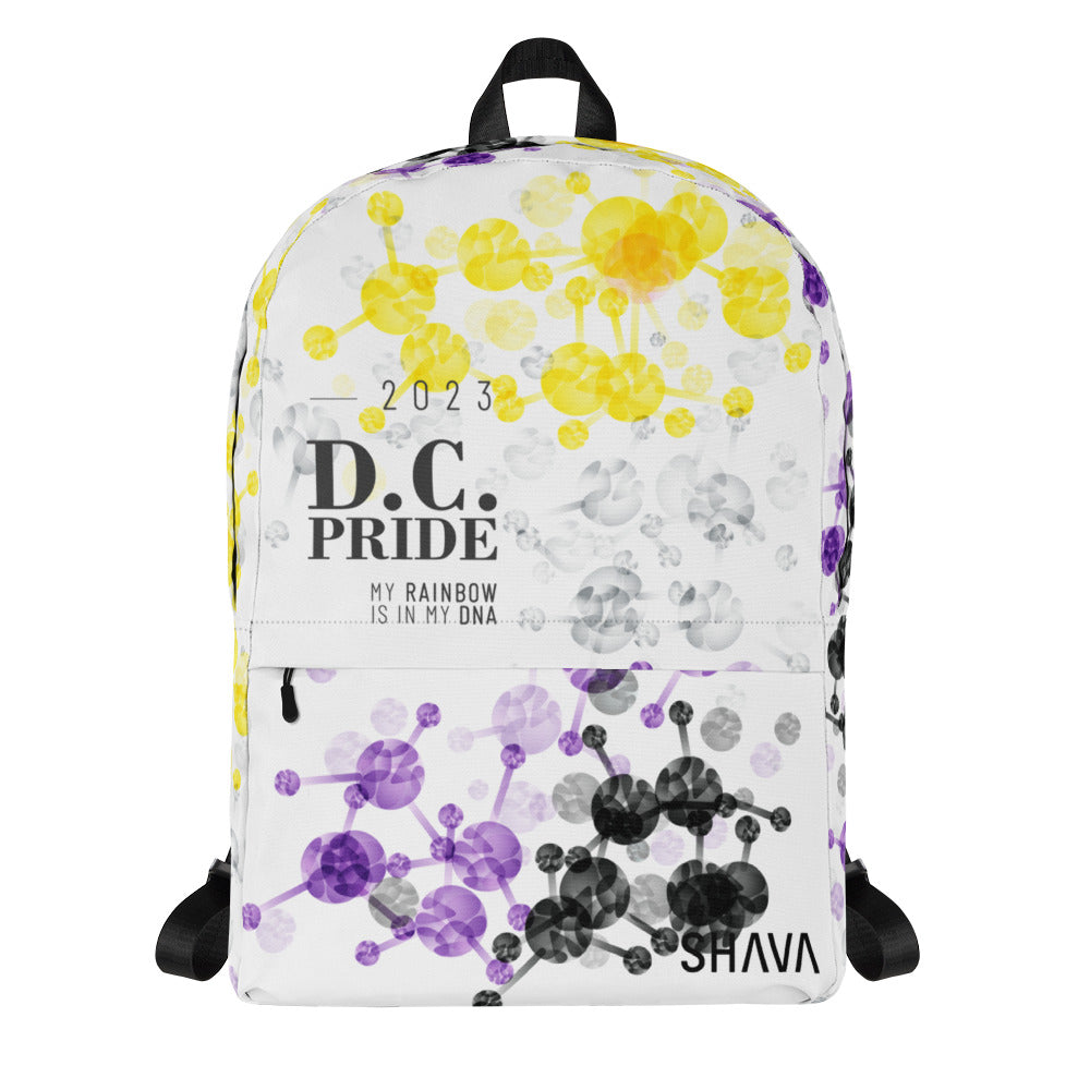 Nonbinary Flag All-Over Print  Pride Backpack D.C. Pride - My Rainbow Is In My DNA SHAVA